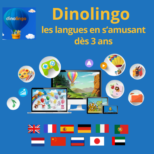 Dinolingo cours de langue en ligne enfant 3 à 10 ans